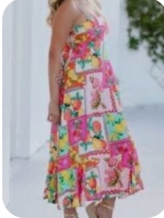 Paper Heart Dresses & Skirts - Paper Heart Fruit Patchwork High Low Maxi Dress